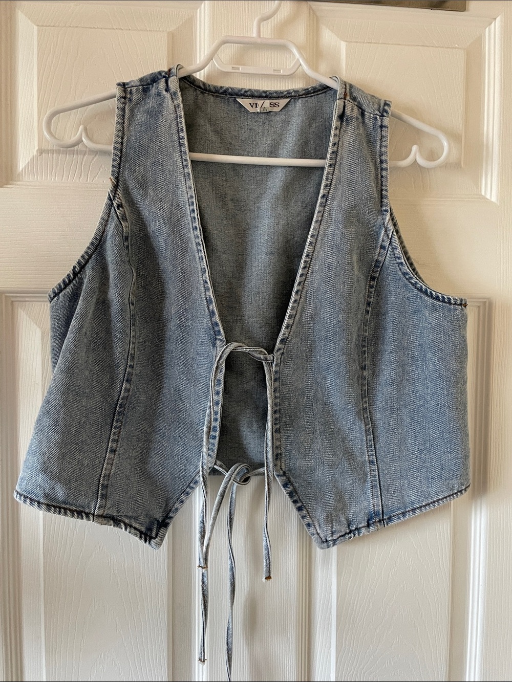 Vigoss denim jean vest with ties cottagecore romantic boho